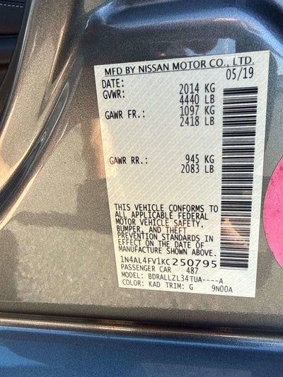 2019 Nissan Altima 2.0 Platinum