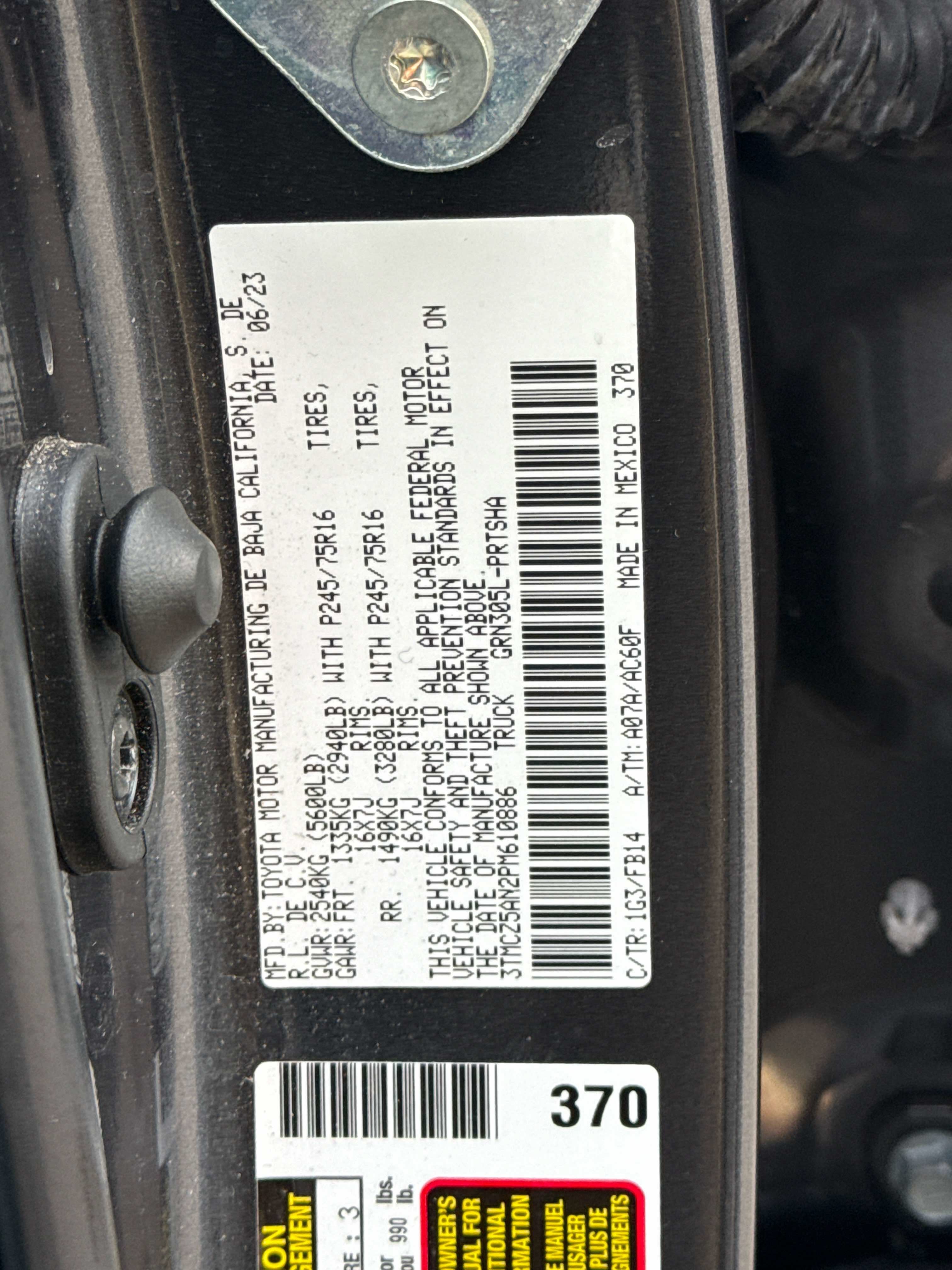 2023 Toyota Tacoma SR