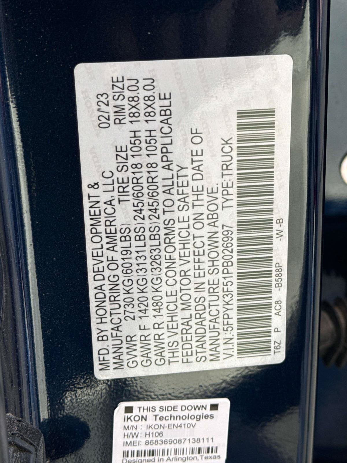 2023 Honda Ridgeline RTL