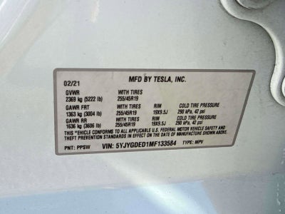 2021 Tesla Model Y Standard Range